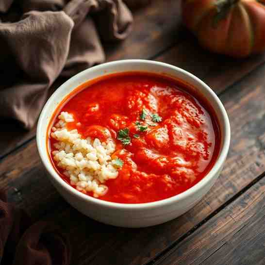 Tomato Soup with Rice - Easy, Cozy, One-Pot Recipe